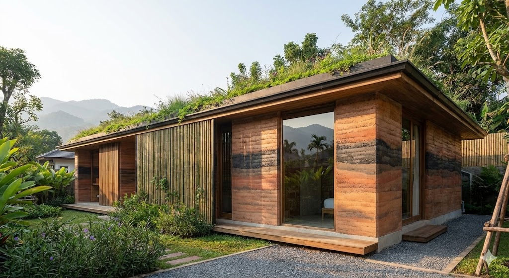 House with Biochar Concrete Walls